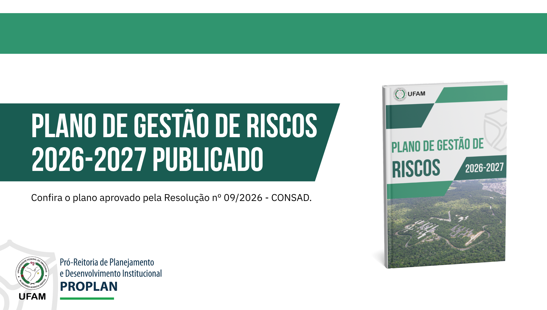 Plano de Gestão de Riscos da UFAM 2026-2027 publicado