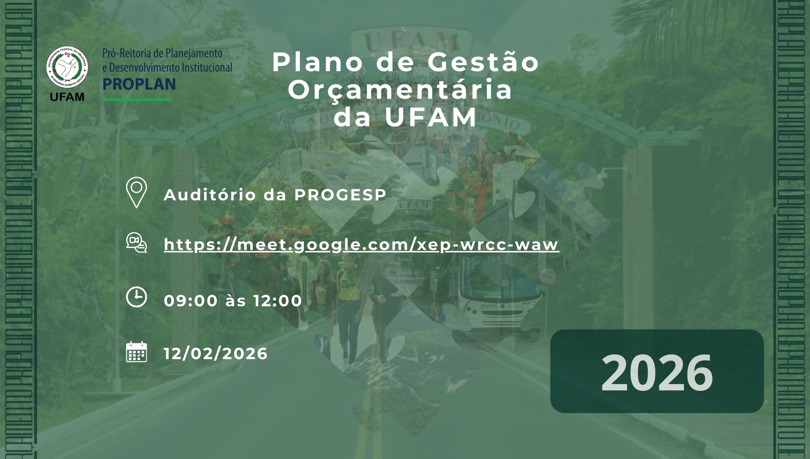 Apresentação do Plano de Gestão Orçamentária UFAM 2026