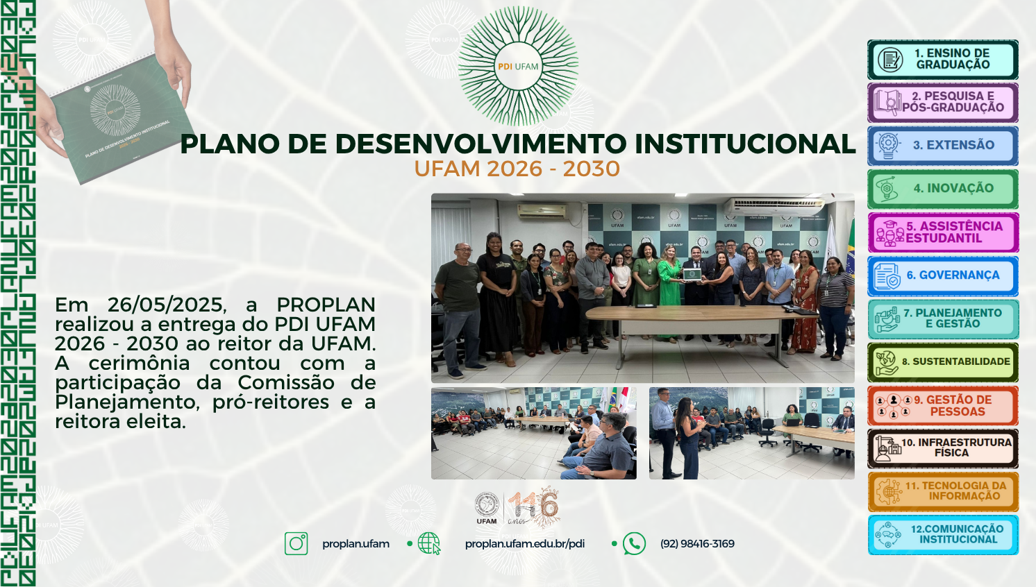 Entrega do PDI UFAM 2026 - 2030 ao reitor da UFAM