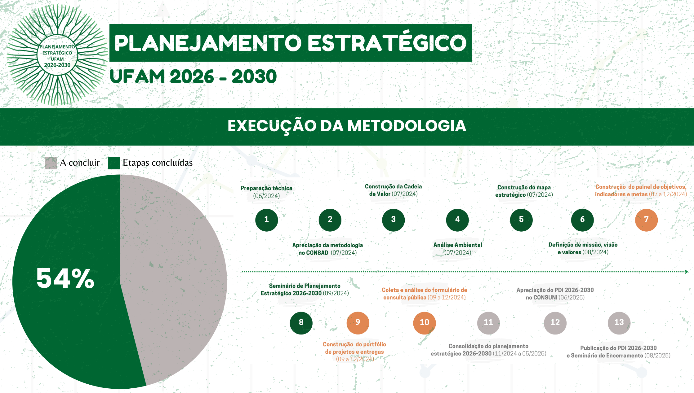 Acompanhamento da execução da metodologia do Planejamento Estratégico UFAM 2026 - 2030